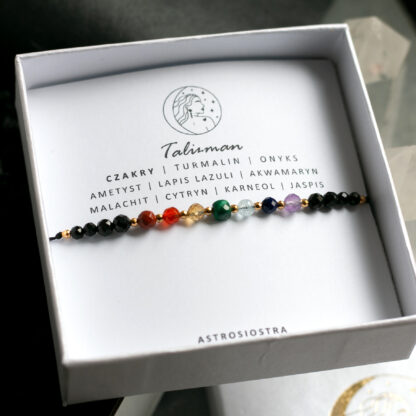 Bransoletka Czakry Harmonia Balans Turmalin Onyks Talizman Amulet - obrazek 2