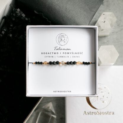 Bransoletka Bogactwo i Pomyślność Cytryn Turmalin Talizman Amulet - obrazek 2