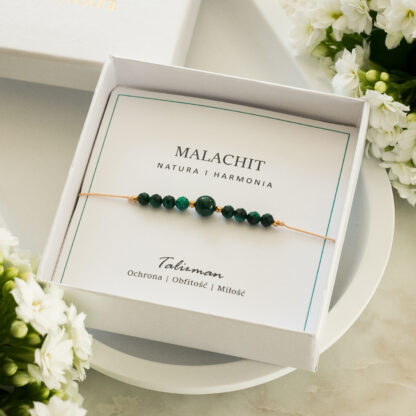 Bransoletka Miłość Ochrona Bogactwo Malachit Talizman Amulet