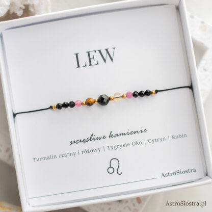 Bransoletka Lew Znak Zodiaku z Turmalinem