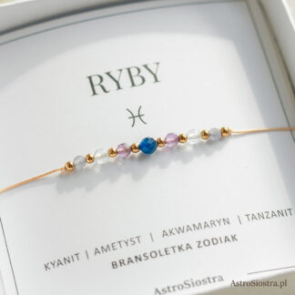 Bransoletka Ryby Znak Zodiaku z Kamieniami