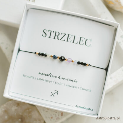 Bransoletka Strzelec Znak Zodiaku z Turmalinem