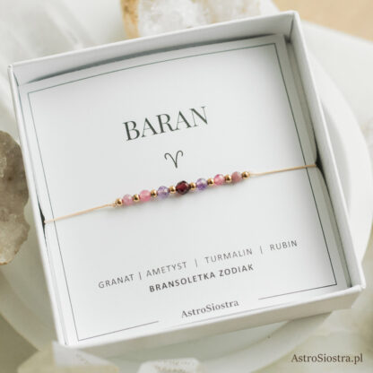 Bransoletka Baran Znak Zodiaku z Kamieniami - obrazek 4