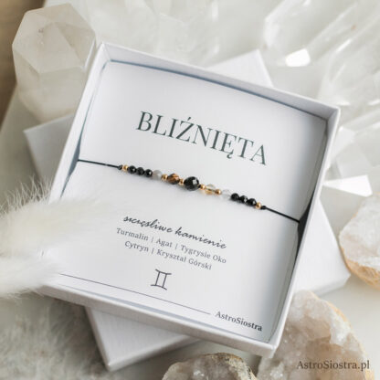 Bransoletka Bliźnięta Zodiak Znak Zodiaku Zodiakalna z Turmalinem