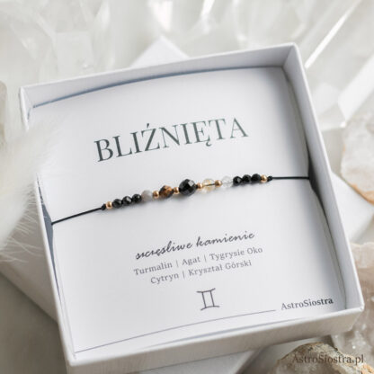 Bransoletka Bliźnięta Zodiak Znak Zodiaku Zodiakalna z Turmalinem - obrazek 3
