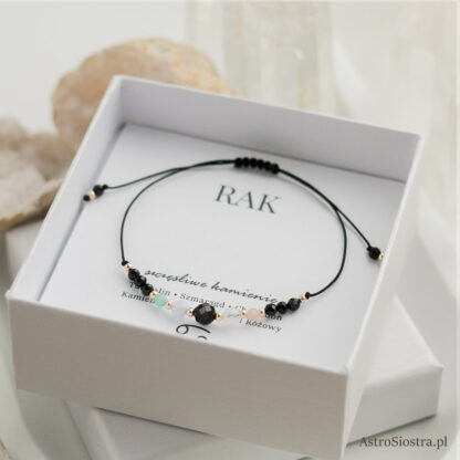 Bransoletka Rak 14K Znak Zodiaku z Turmalinem - obrazek 3