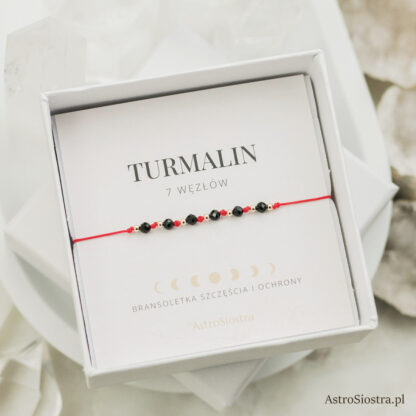 Bransoletka 7 węzłów 14K z Turmalinem Turmalin Ochronna Ochrona Talizman Amulet