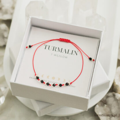 Bransoletka 7 węzłów 14K z Turmalinem Turmalin Ochronna Ochrona Talizman Amulet - obrazek 2