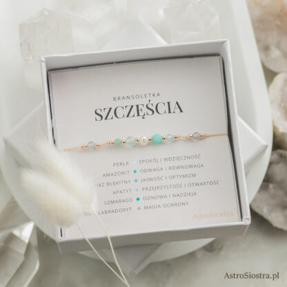 Bransoletka Szczęścia Harmonia i Odwaga 14K Perła
