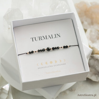 Bransoletka Ochronna 14K z Turmalinem Turmalin Ochrona Talizman Amulet