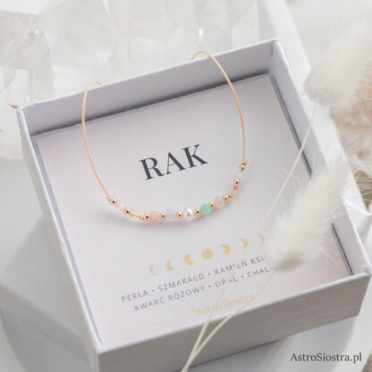 Bransoletka Rak 14K Znak Zodiaku Zodiakalna Beżowa - obrazek 2