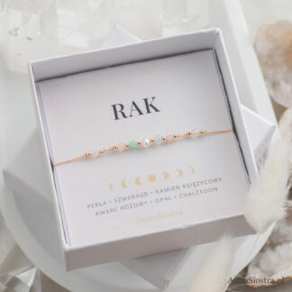 Bransoletka Rak 14K Znak Zodiaku Zodiakalna Beżowa
