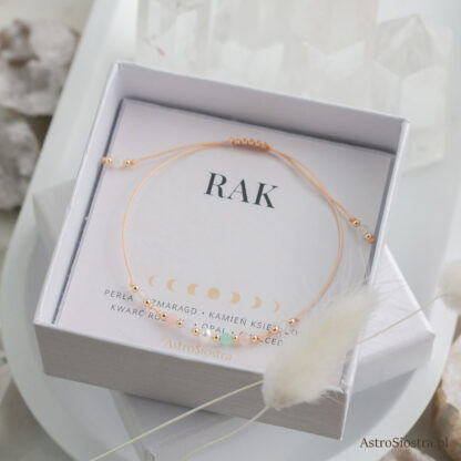 Bransoletka Rak 14K Znak Zodiaku Zodiakalna Beżowa - obrazek 3
