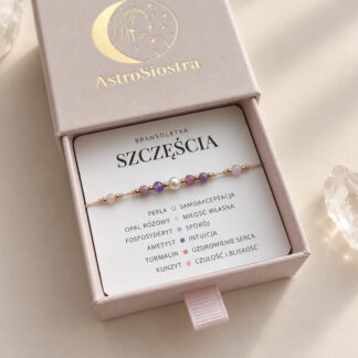 Bransoletka Szczęścia Miłość Perła Opal Ametyst