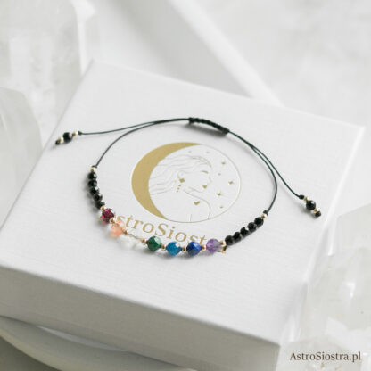 Bransoletka Czakry z Turmalinem Harmonia Balans Turmalin Talizman Amulet 14K - obrazek 2