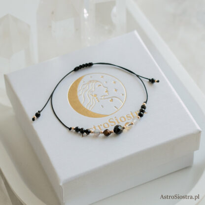 Bransoletka Bliźnięta 14K Zodiak Znak Zodiaku Zodiakalna z Turmalinem - obrazek 3