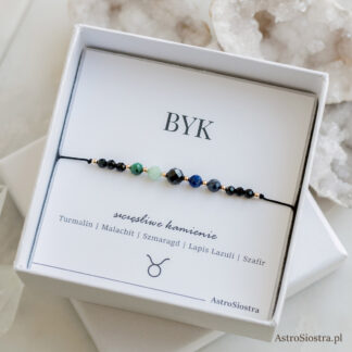 Bransoletka Byk 14K Znak Zodiaku Zodiakalna z Turmalinem