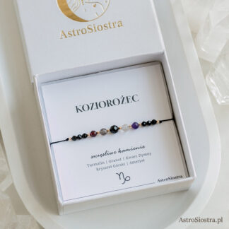 Bransoletka Koziorożec 14K Znak Zodiaku Zodiakalna z Turmalinem
