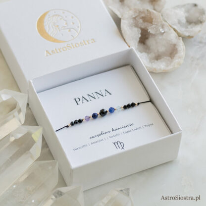 Bransoletka Panna 14K Znak Zodiaku z Turmalinem - obrazek 2