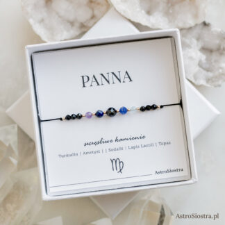 Bransoletka Panna 14K Znak Zodiaku z Turmalinem