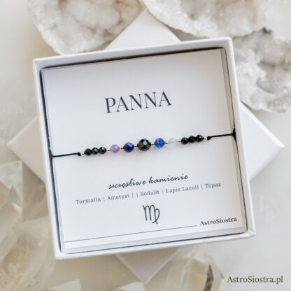 Bransoletka Panna 14K Znak Zodiaku z Turmalinem