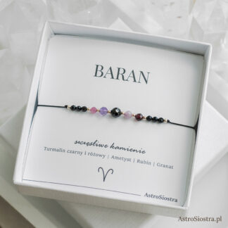 Bransoletka Baran Znak Zodiaku Zodiakalna z Turmalinem