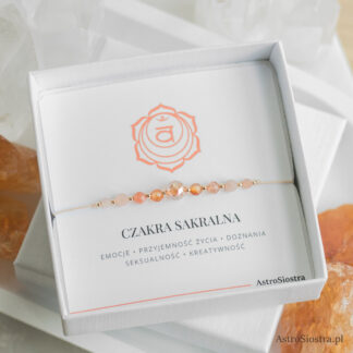 Bransoletka Czakra Sakralna Czakry Talizman Amulet 14K