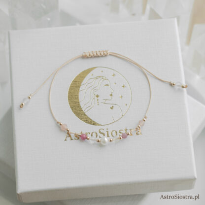 Bransoletka Lew z Perłą 14K Zodiak Znak Zodiaku dla Lwa - obrazek 2