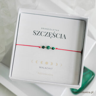 Bransoletka Szczęścia Malachit z Malachitem 14K