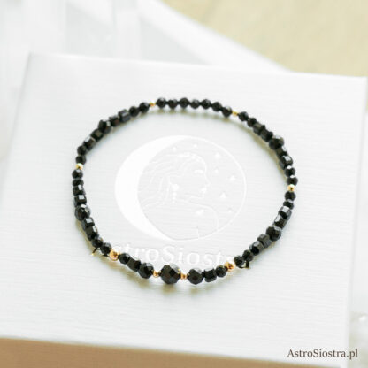 Bransoletka Ochronna z Turmalinem Turmalin 14K Ochrona Talizman Amulet Elastyczna Na Gumce jubilerskiej - obrazek 3