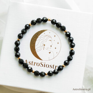 Bransoletka Ochronna z Turmalinem 6mm Turmalin Ochrona Talizman Amulet Elastyczna Na Gumce jubilerskiej