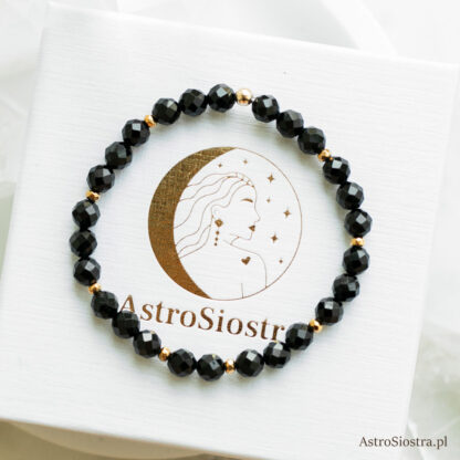 Bransoletka Ochronna z Turmalinem 6mm Turmalin Ochrona Talizman Amulet Elastyczna Na Gumce jubilerskiej