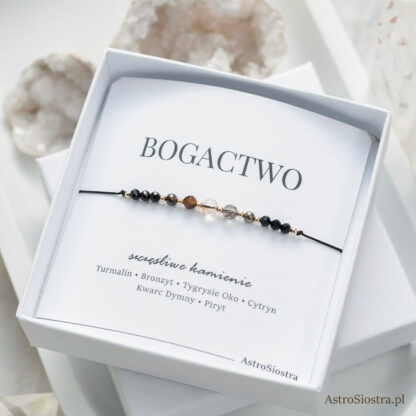 Bransoletka Bogactwo Pieniądze Pomyślność z Turmalinem Talizman Amulet - obrazek 3