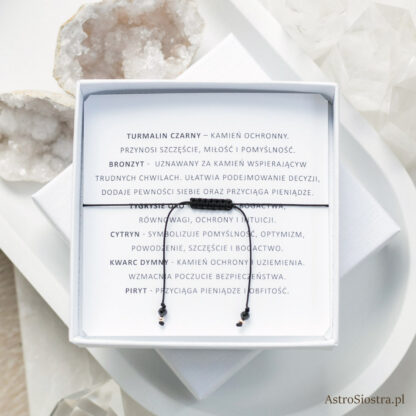 Bransoletka Bogactwo Pieniądze Pomyślność z Turmalinem Talizman Amulet - obrazek 2