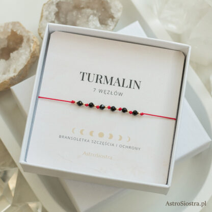 Bransoletka 7 węzłów 14K z Turmalinem Turmalin Ochronna Ochrona Talizman Amulet