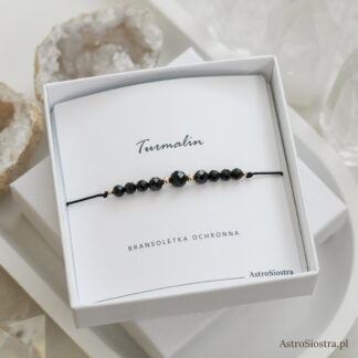 Turmalin Bransoletka Ochronna 14K z Turmalinem Ochrona Talizman Amulet
