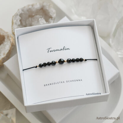 Turmalin Bransoletka Ochronna 14K z Turmalinem Ochrona Talizman Amulet