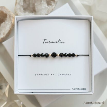 Turmalin Bransoletka Ochronna 14K z Turmalinem Ochrona Talizman Amulet - obrazek 2