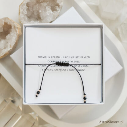 Turmalin Bransoletka Ochronna 14K z Turmalinem Ochrona Talizman Amulet - obrazek 3