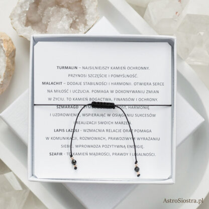 Bransoletka Byk 14K Znak Zodiaku Zodiakalna z Turmalinem - obrazek 2