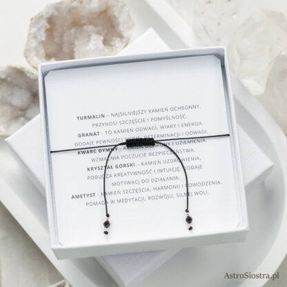 Bransoletka Koziorożec 14K Znak Zodiaku Zodiakalna z Turmalinem - obrazek 2