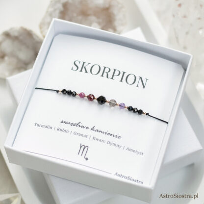 Bransoletka Skorpion 14K Znak Zodiaku z Turmalinem - obrazek 4