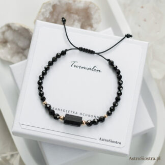 Bransoletka Ochronna z surowym Turmalinem 14K Turmalin Ochrona Talizman Amulet