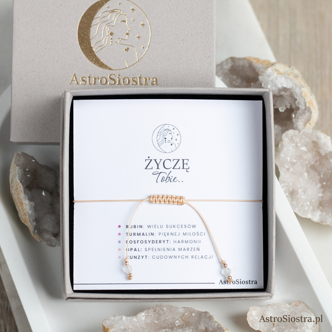 Bransoletka z Życzeniami - Życzę Tobie - z Rubinem Talizman Amulet - obrazek 2