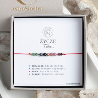 Bransoletka z Życzeniami - Życzę Tobie - Szmaragd, Szafir, Rubin, Granat Talizman Amulet