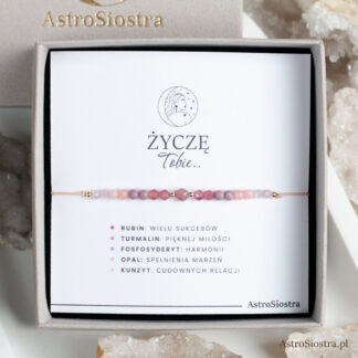 Bransoletka z Życzeniami - Życzę Tobie - z Rubinem Talizman Amulet