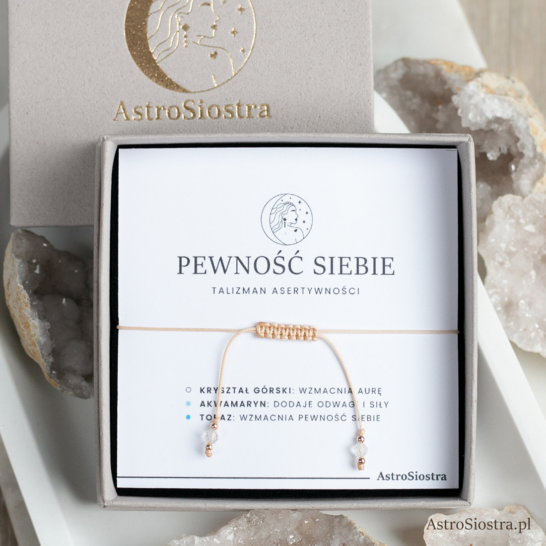 Bransoletka Pewność Siebie Asertywność Akwamaryn Turmalin Talizman Amulet - obrazek 2