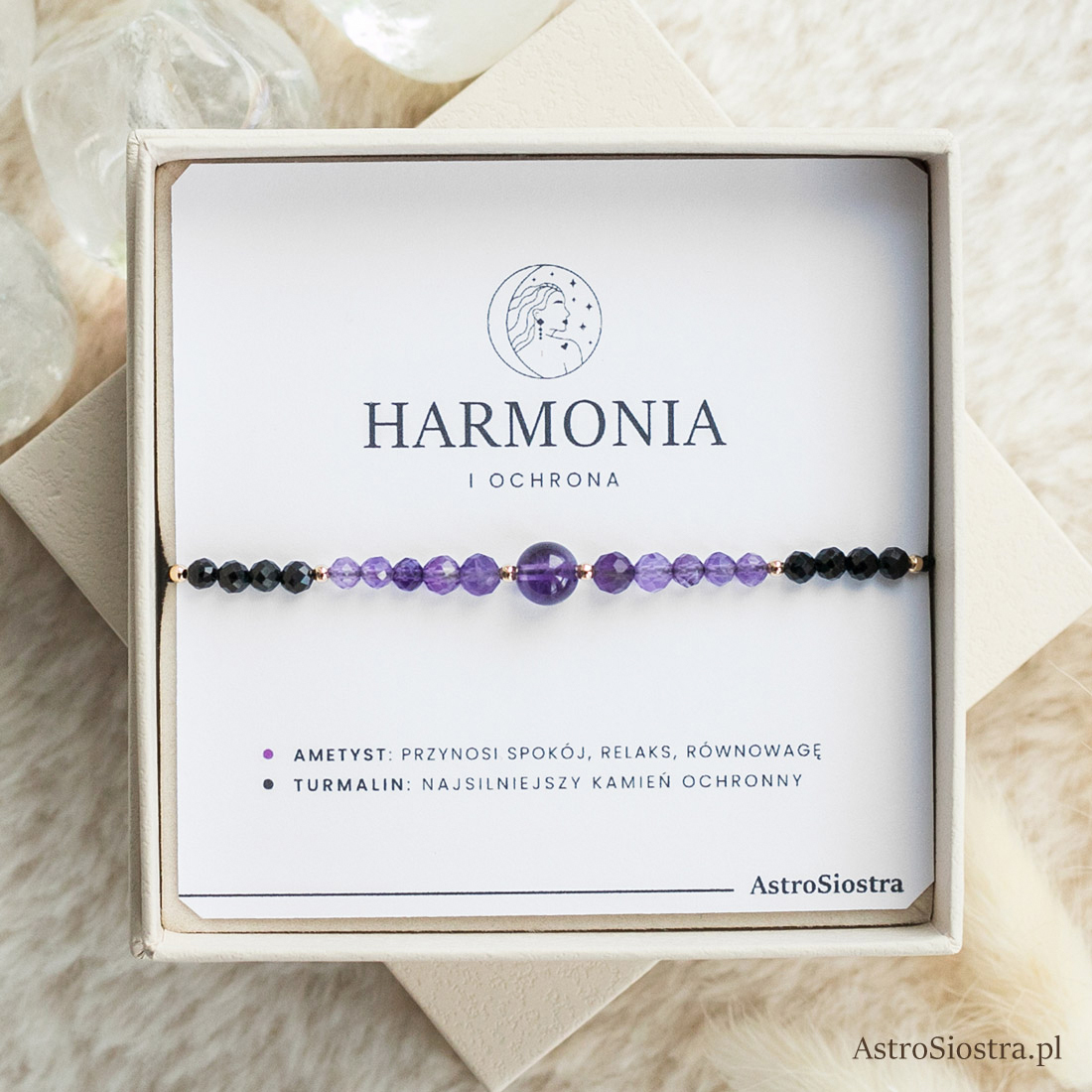 Wysyłka 24h Harmonia i Ochrona Ametyst Turmalin z Turmalinem - obrazek 2