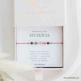 Bransoletka Szczęścia 5 życzeń Cytryn Turmalin Ametyst Onyks